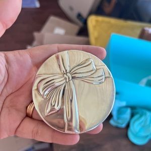 Tiffany and Co. bow pocket compact mirror